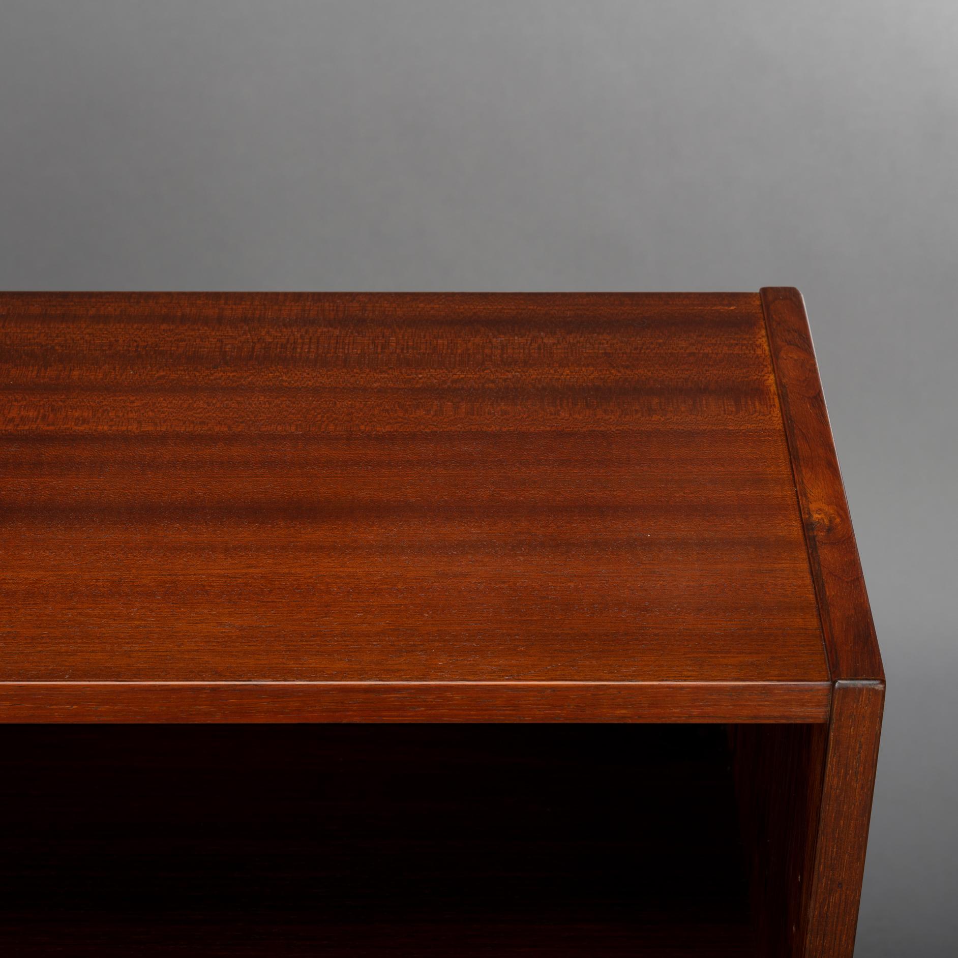 Rosewood Low Bookcase by Carlo Jensen for Hundevad & Co, 1960s For Sale