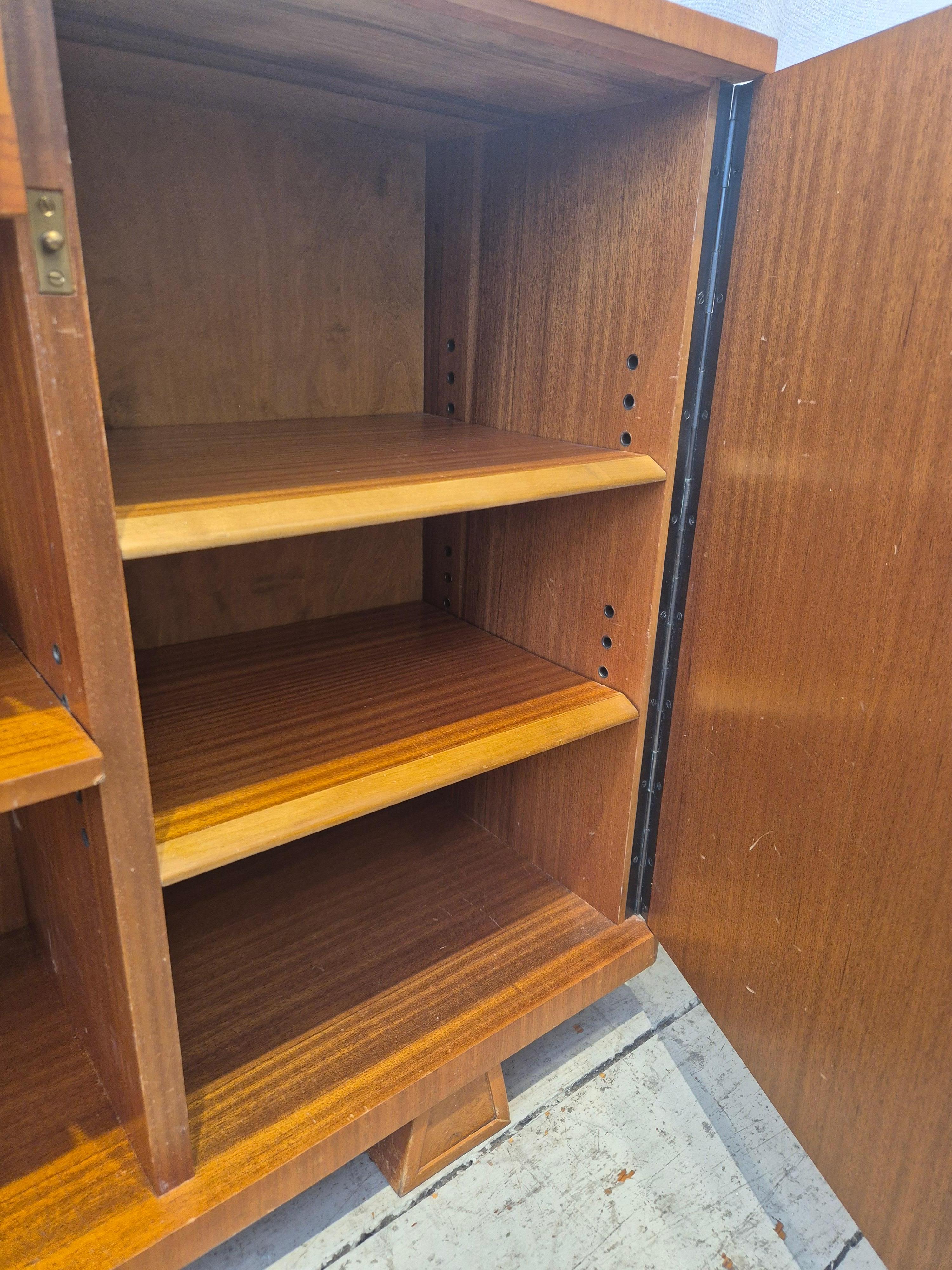 Mid-20th Century Low bookcase / sideboard with intarsia 