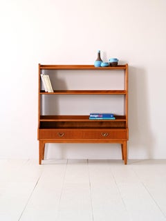 Bibliothèque basse avec deux tiroirs, vintage d'origine