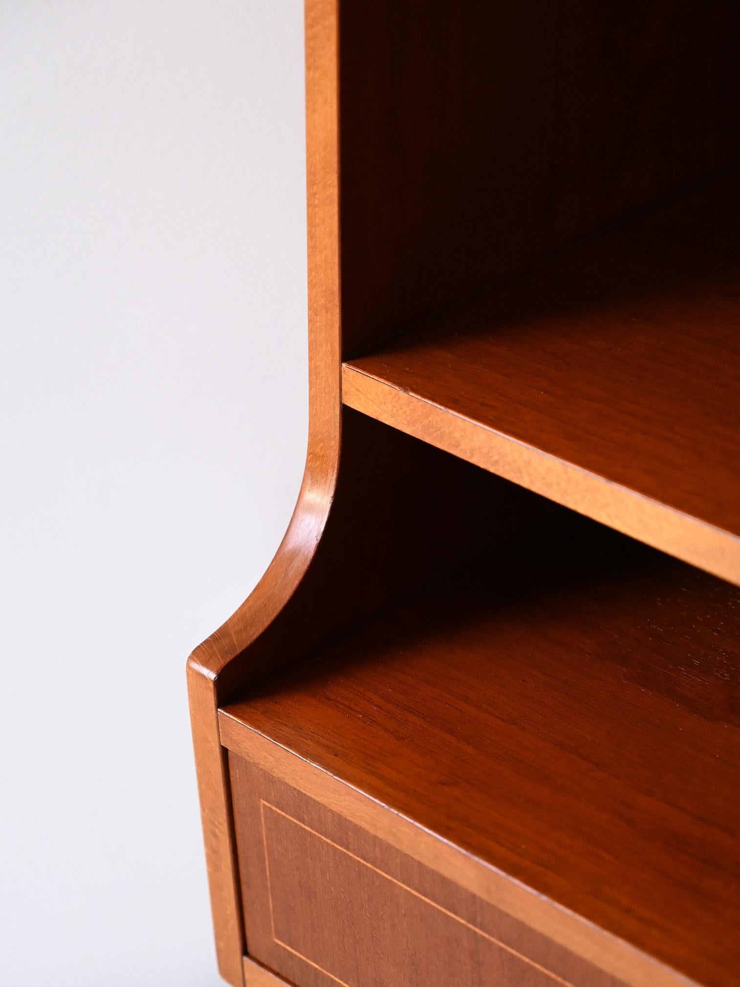 Mid-20th Century Low bookcase with two drawers, original vintage
