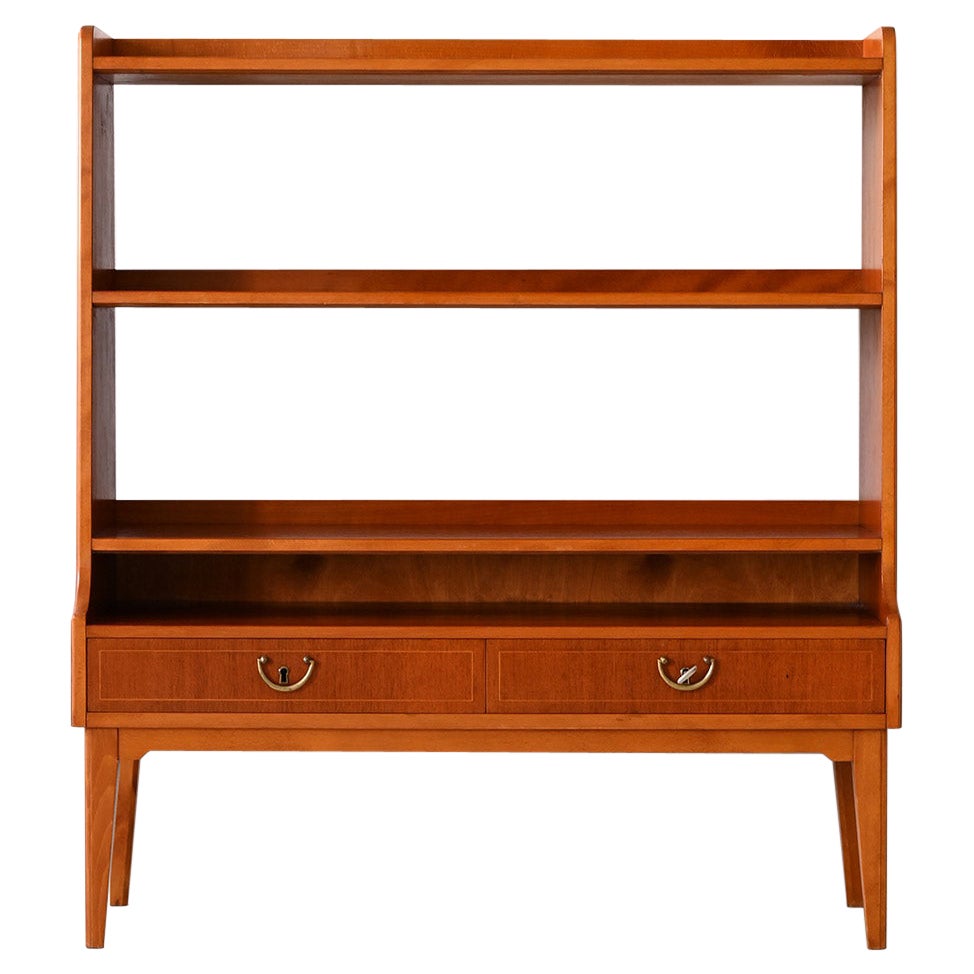 Low bookcase with two drawers, original vintage