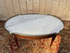 Low bouillotte table with ears, Louis XVI style