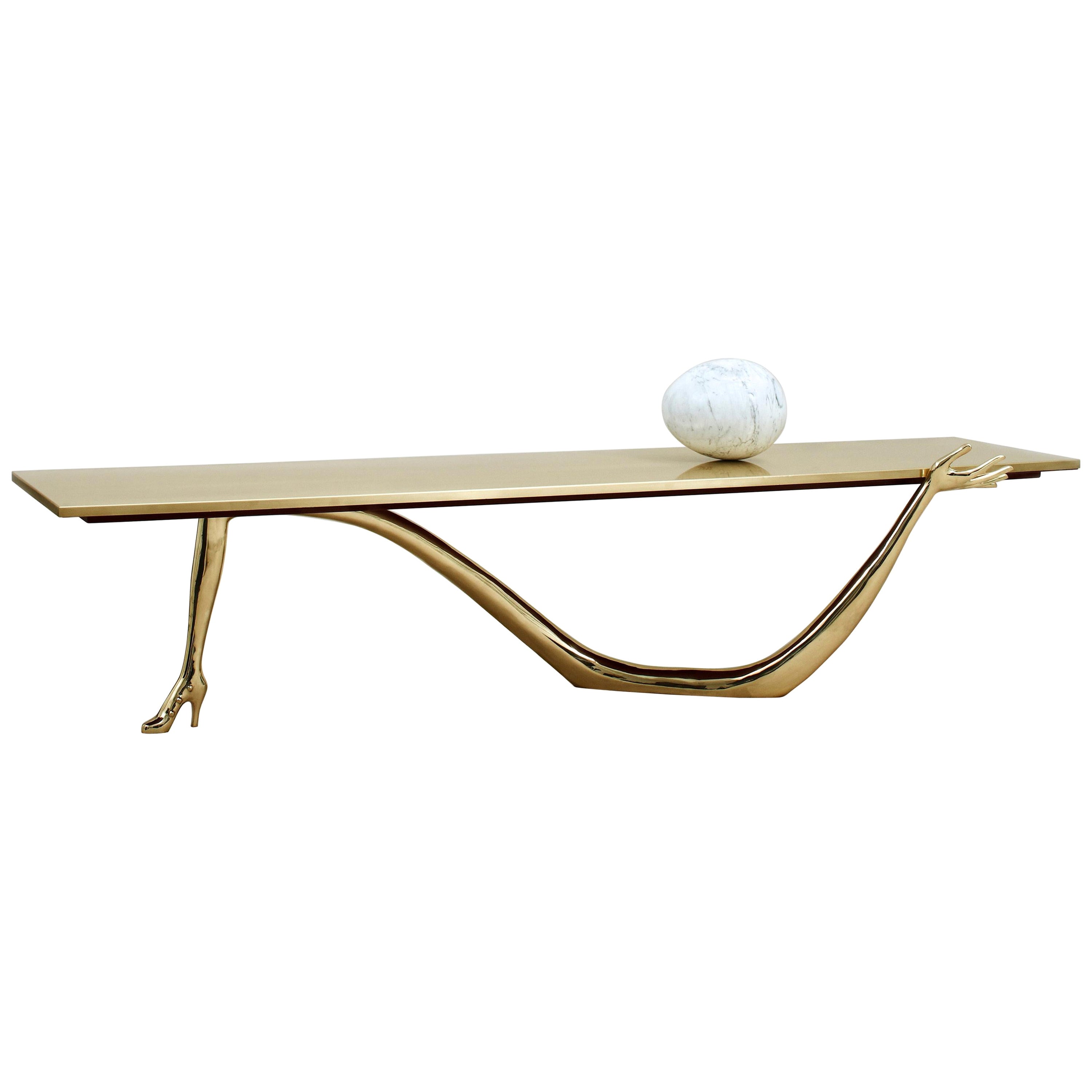 Table basse en laiton modèle "Leda" de Salvador Dalí design surréaliste espagnol