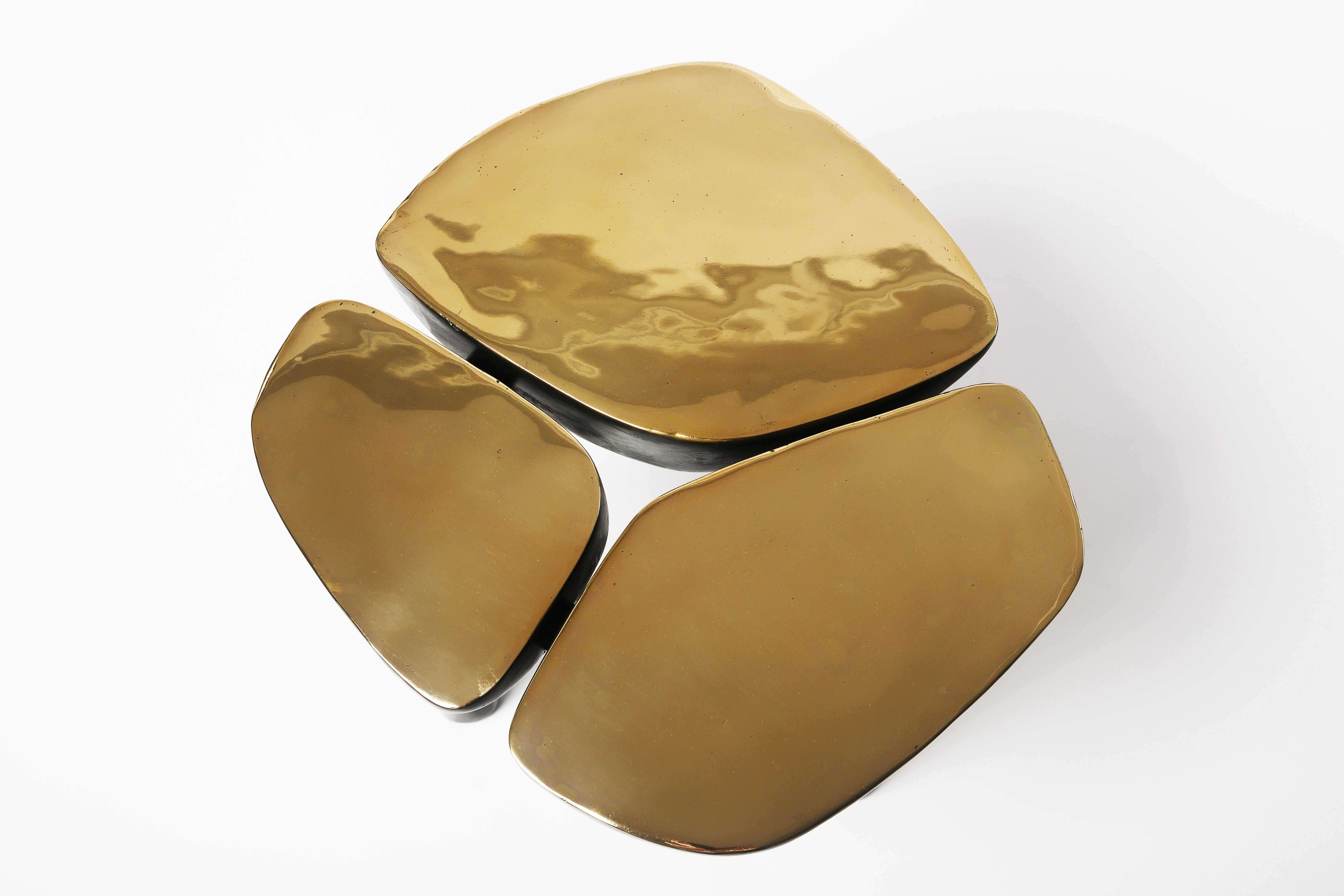 Low Bronze Jasper Side Table in Gold Bronze and Dark Bronze by Elan Atelier For Sale 4