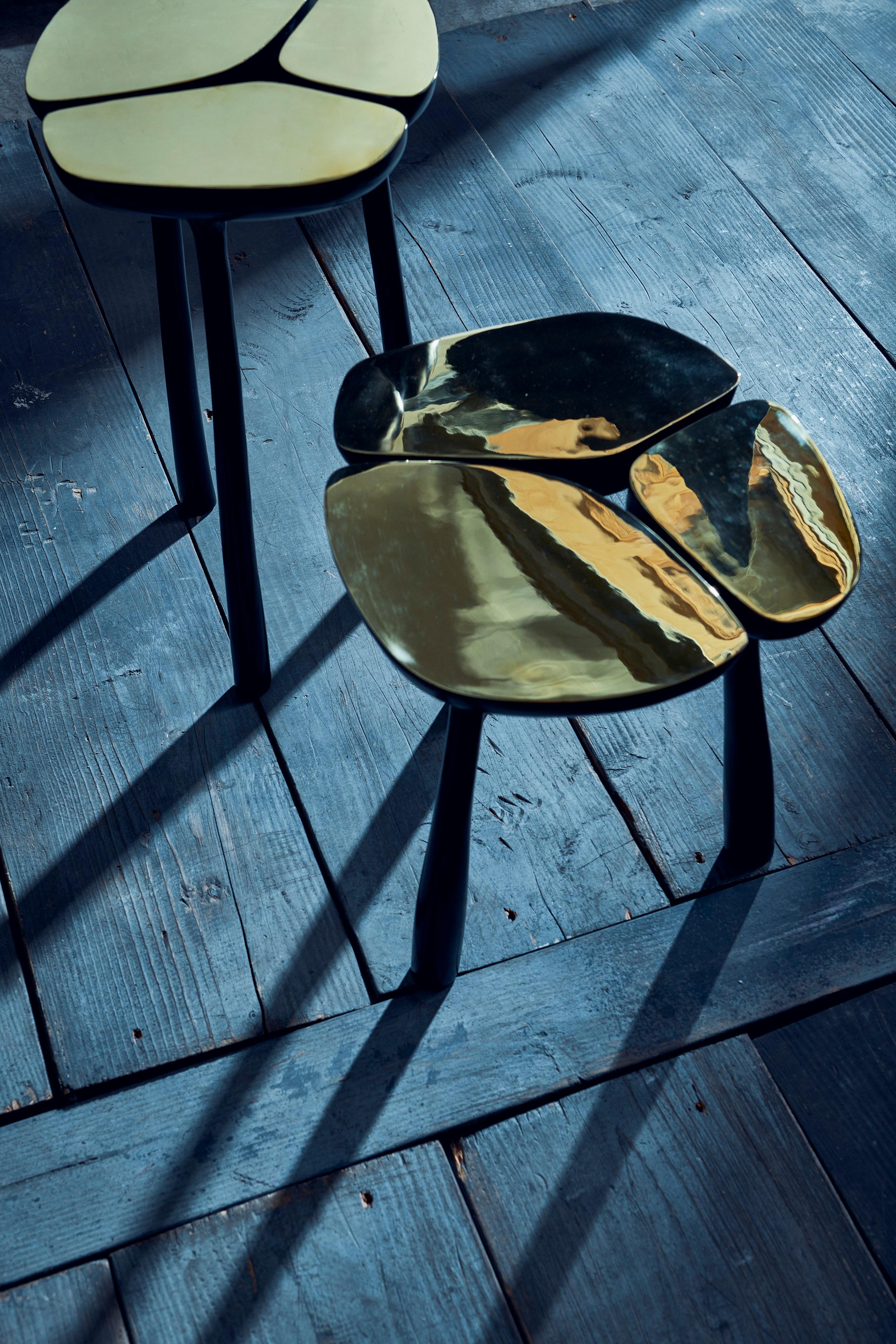 Table d'appoint basse en bronze jaspe en bronze doré et bronze foncé par Elan Atelier en vente 7