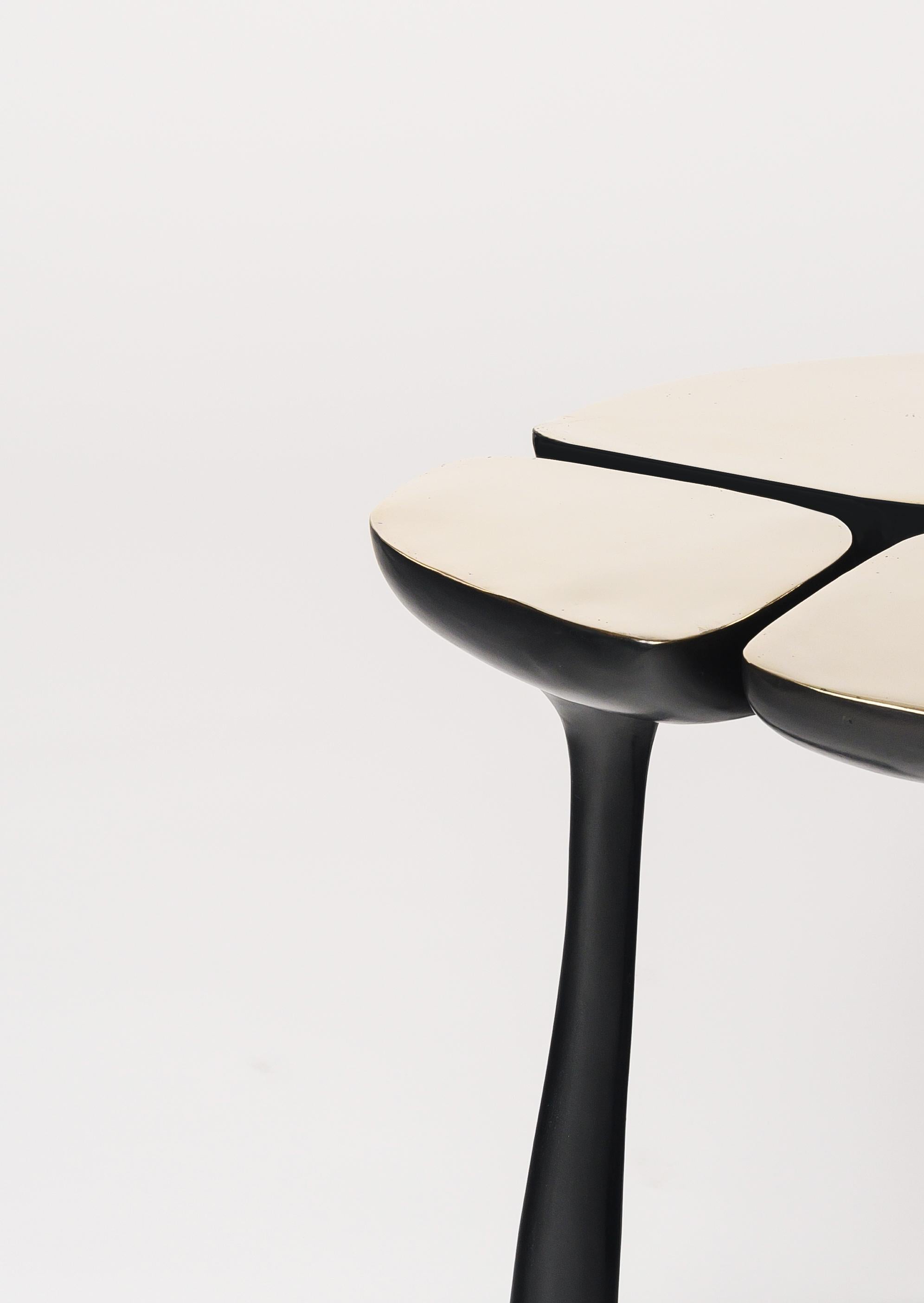 Table d'appoint basse en bronze jaspe en bronze doré et bronze foncé par Elan Atelier en vente 2