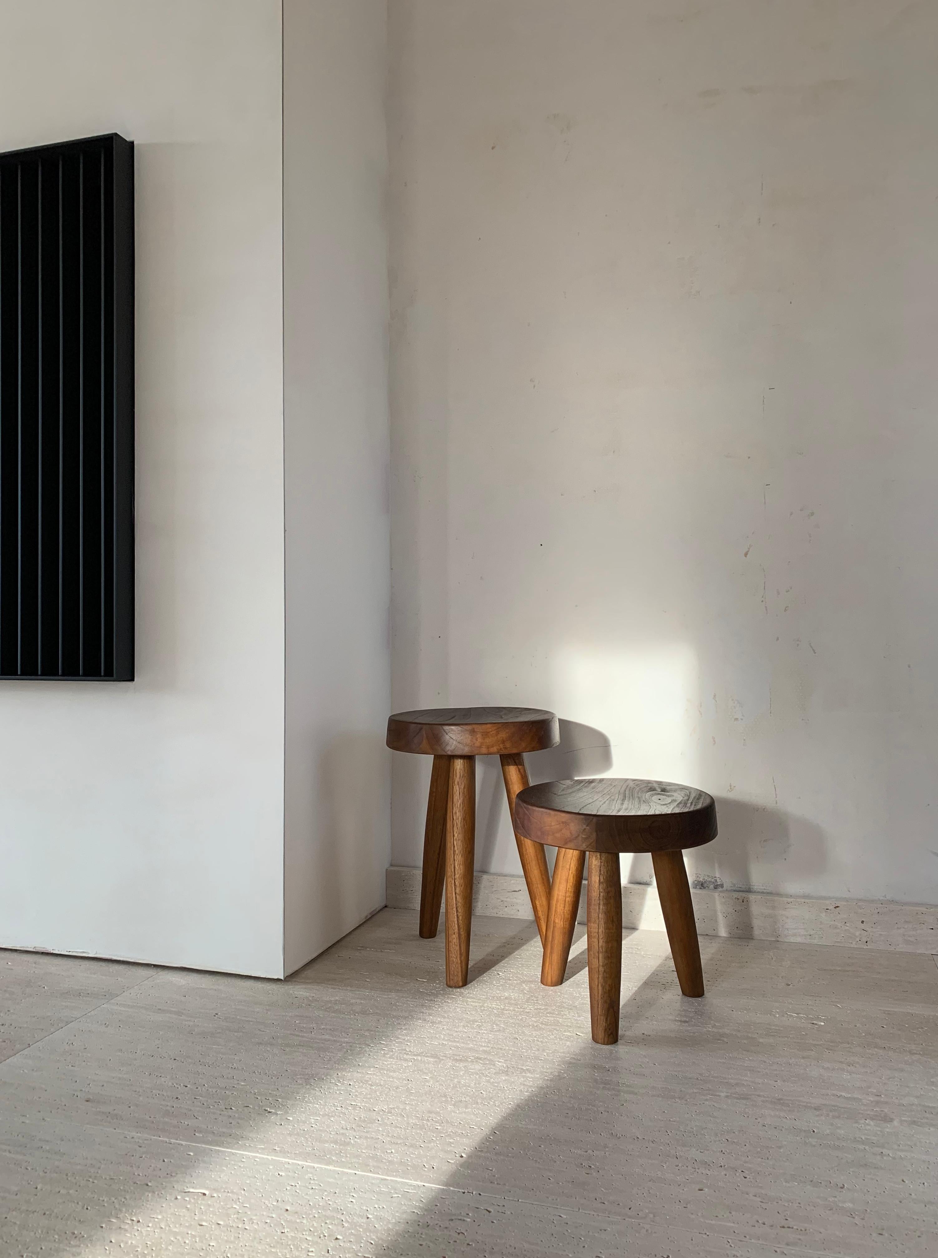 Hand-Crafted Low Brown Milk Stools