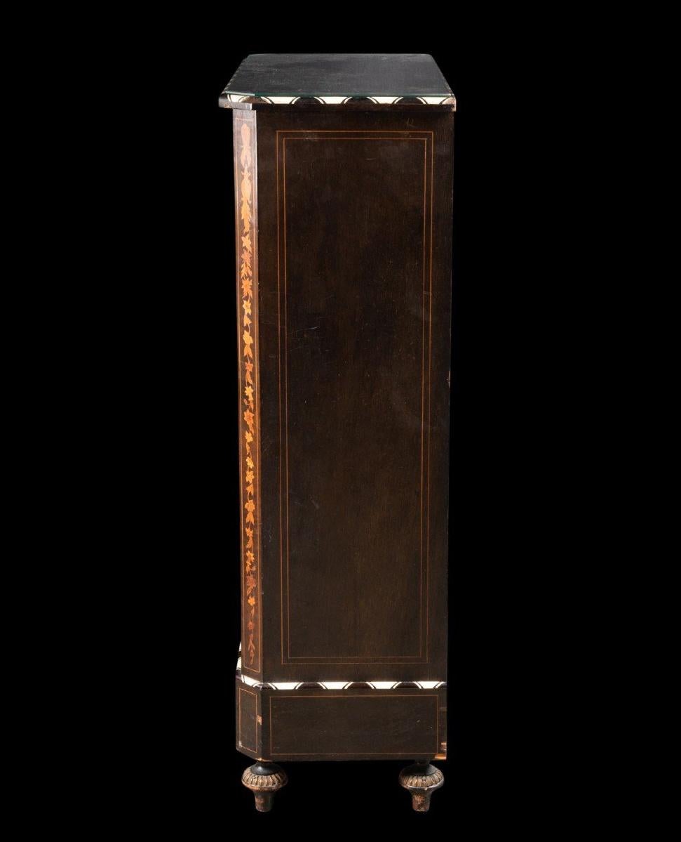 19th Century Low cabinet in marquetry and bone inlay, Napoleon III period. For Sale