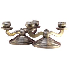 Low candelabras with two lights and gradient bases