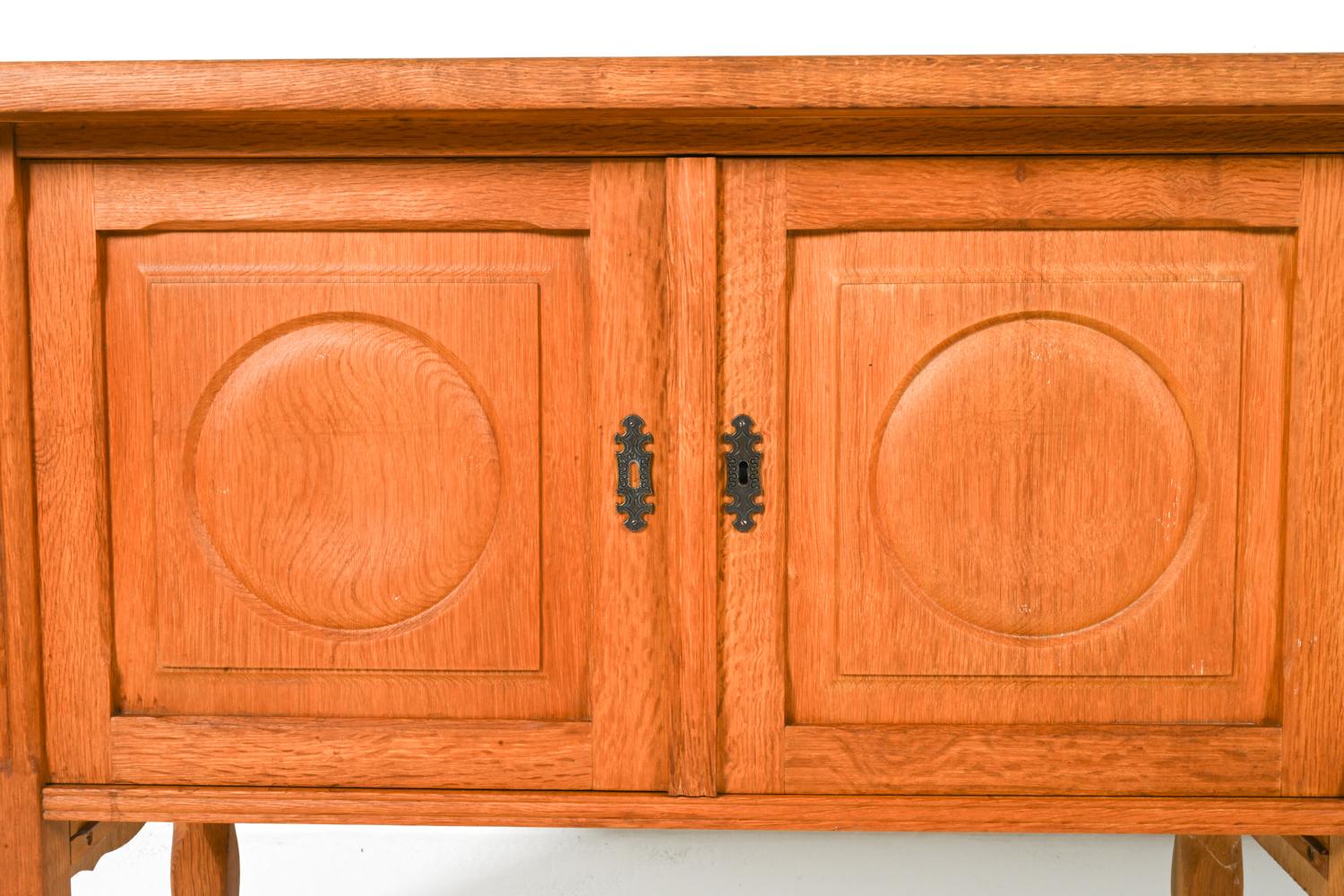 Low Carved Oak Sideboard By Henning Kjaernulf, Denmark 1960's 2