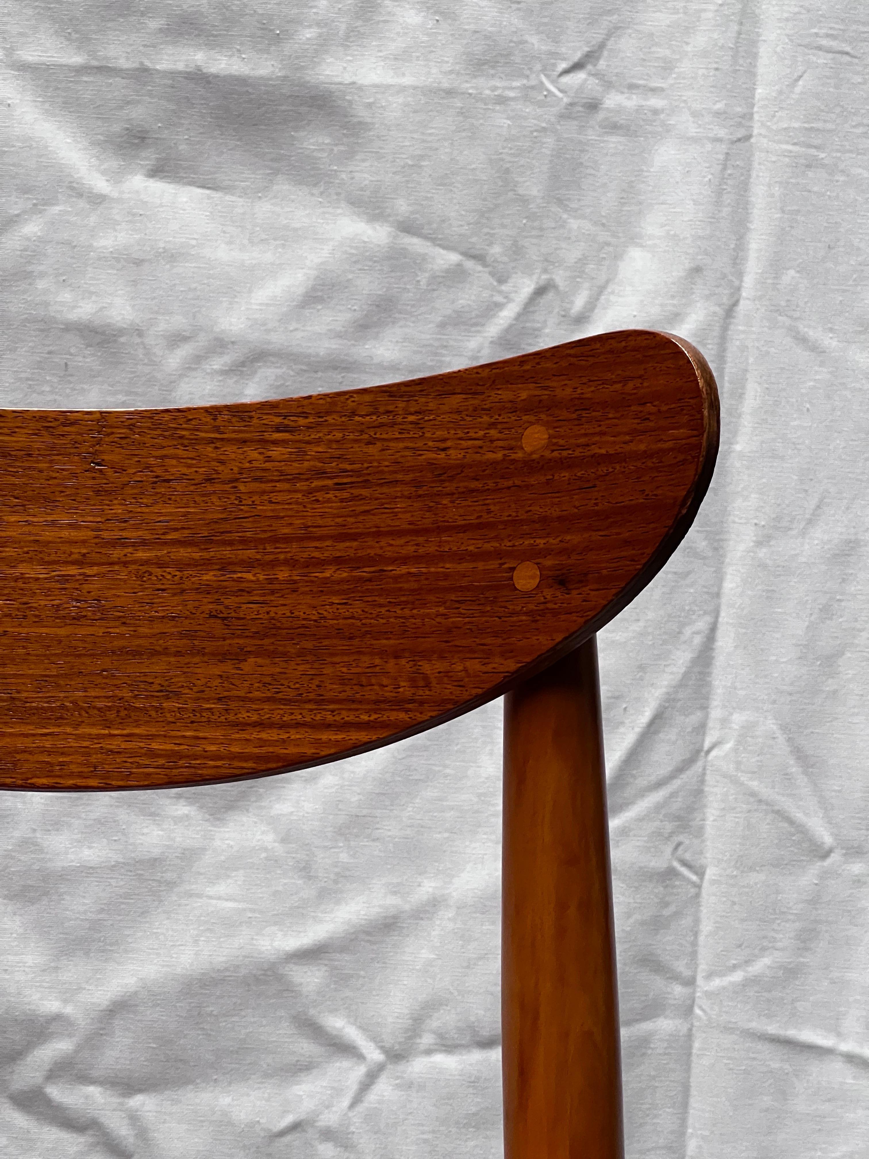Low chair seat h 40cm, im Geschmack von Finn Juhl, Danemark 1940er Teakholz und Messing (Dänisch) im Angebot