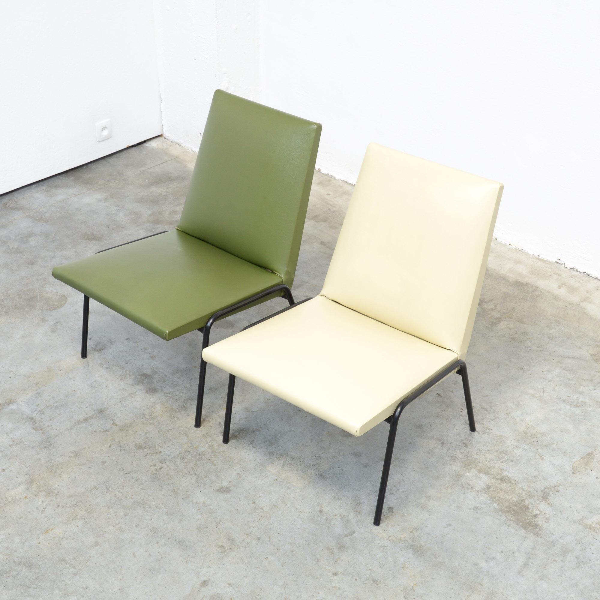 Belgian Low Chairs, Robert by Pierre Guariche for Meurop