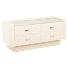 Low chest of drawers covered in fine looped fabric. 1970s. LS5925509F