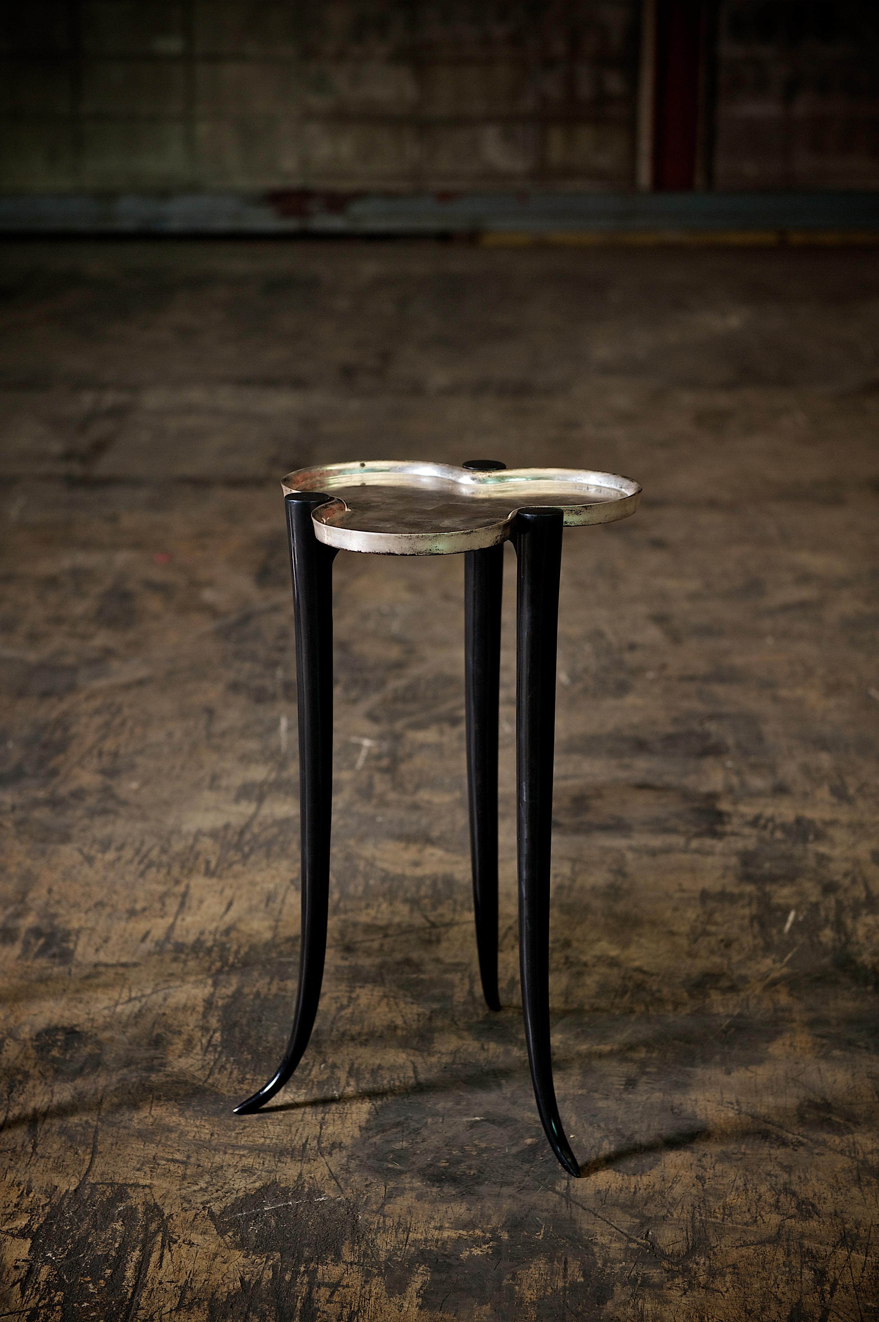 Low Chime Side Table in Bronze and Silver or Gold Leaf Lacquer by Elan Atelier For Sale 10