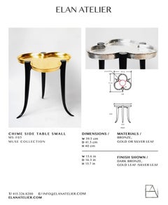 Low Chime Side Table in Dark Bronze & Gold Leaf by Elan Atelier in Stock