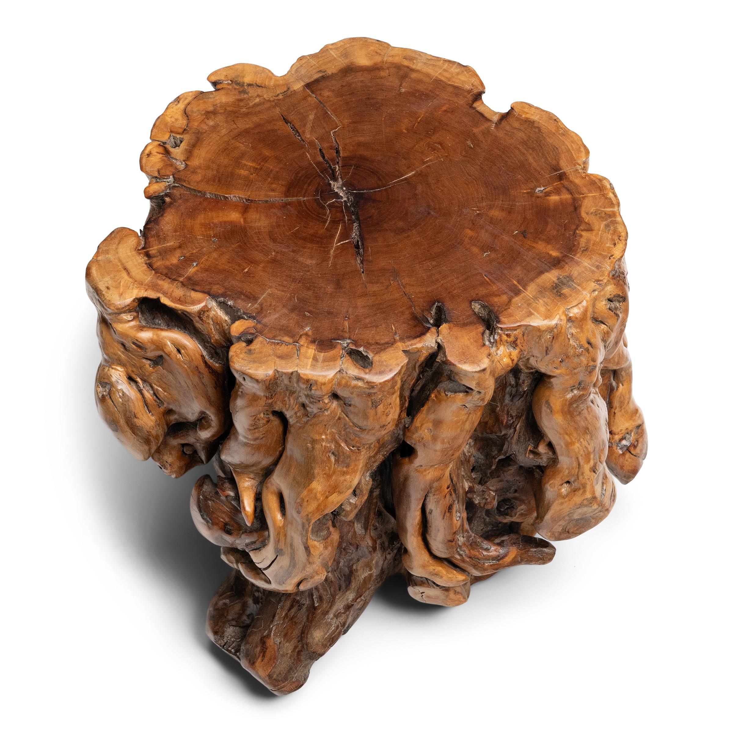 Organique Table d'appoint basse chinoise en bois de rose en vente
