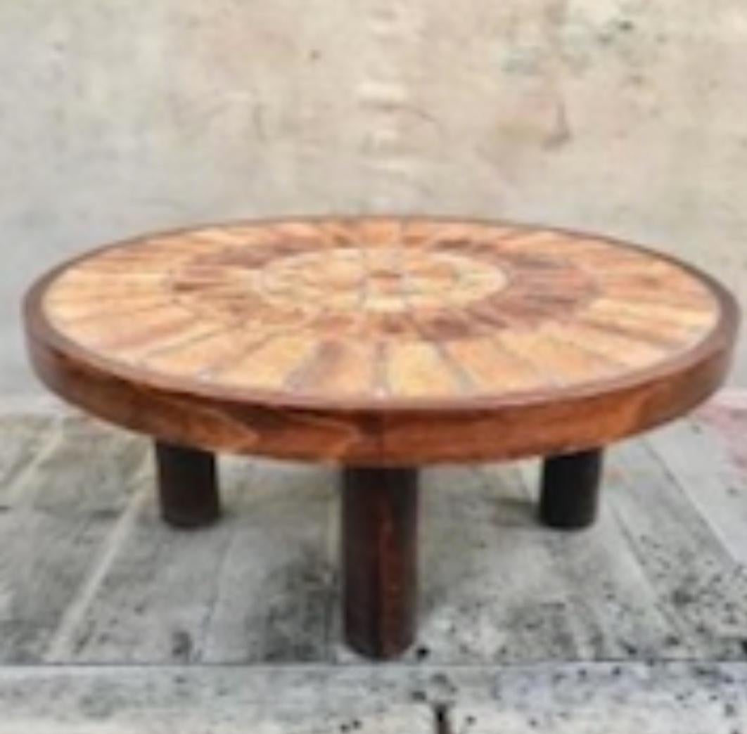 Low Circular Roger Capron Table In Good Condition In Los Angeles, CA