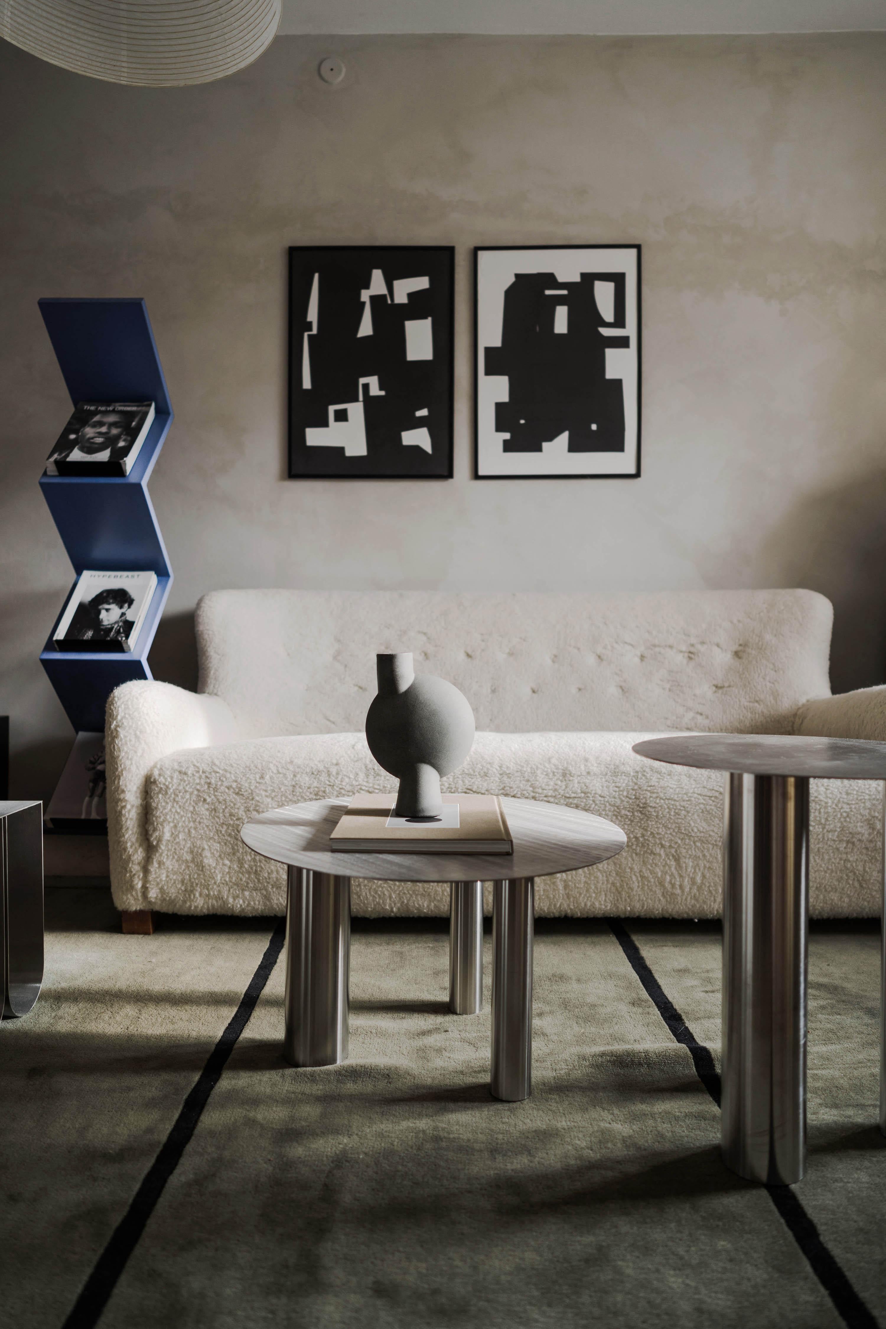 Moderne Table basse Brandt CS1 en acier inoxydable par Noom en vente