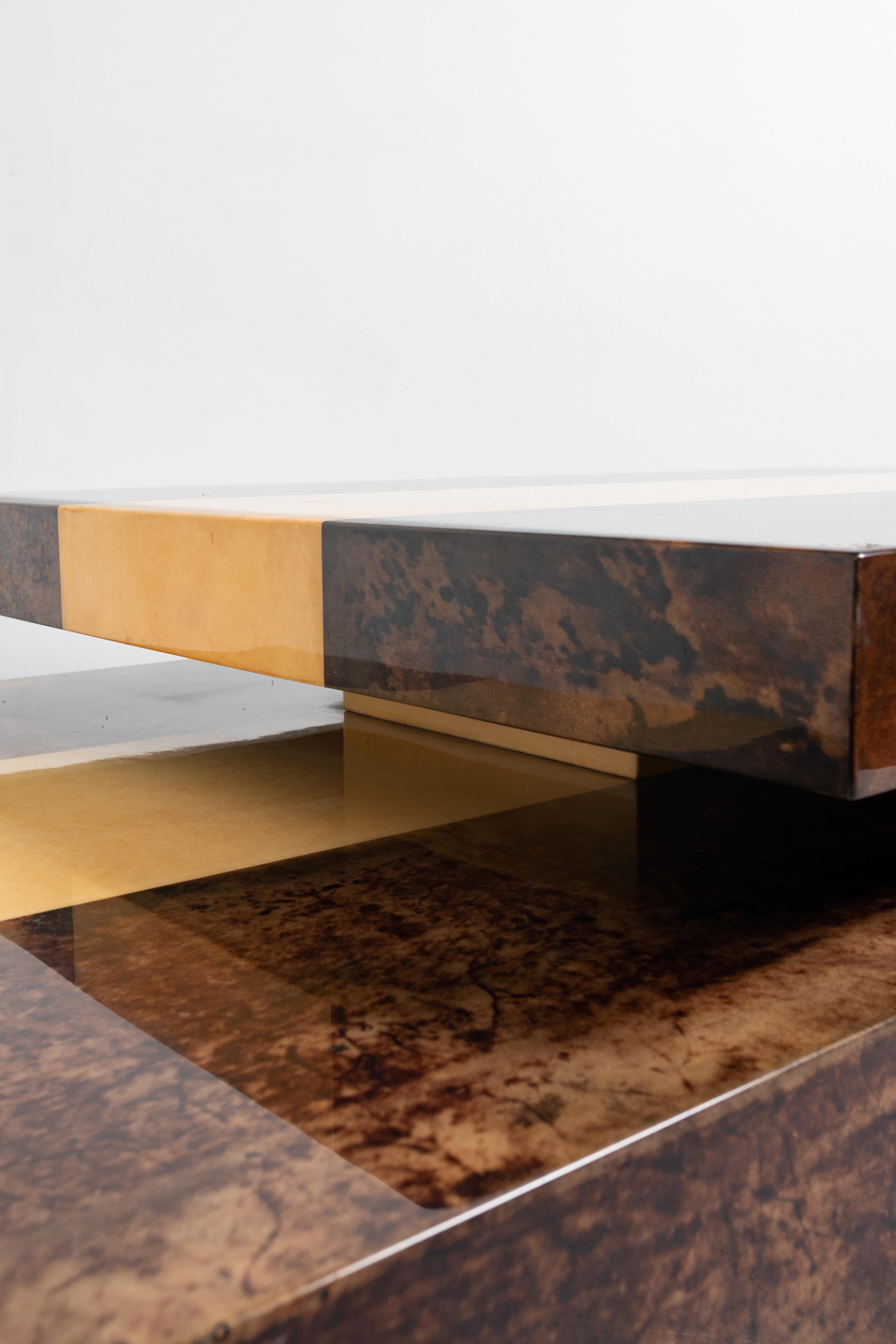 Wood Low Coffee Table by Aldo Tura