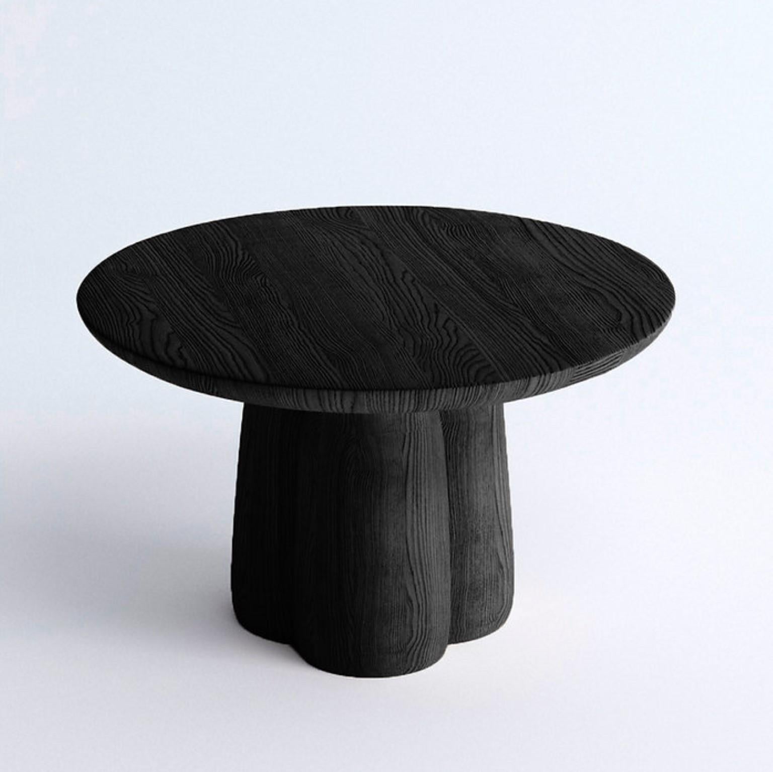 Low coffee table by Faina
Design: Victoriya Yakusha
Materials: Ash in natural or black color
Dimensions: D 58 x H 35 cm

Like strong sunflower stems, SONIAH tables are fed with energy from the ground, saturating with it the space around.

In