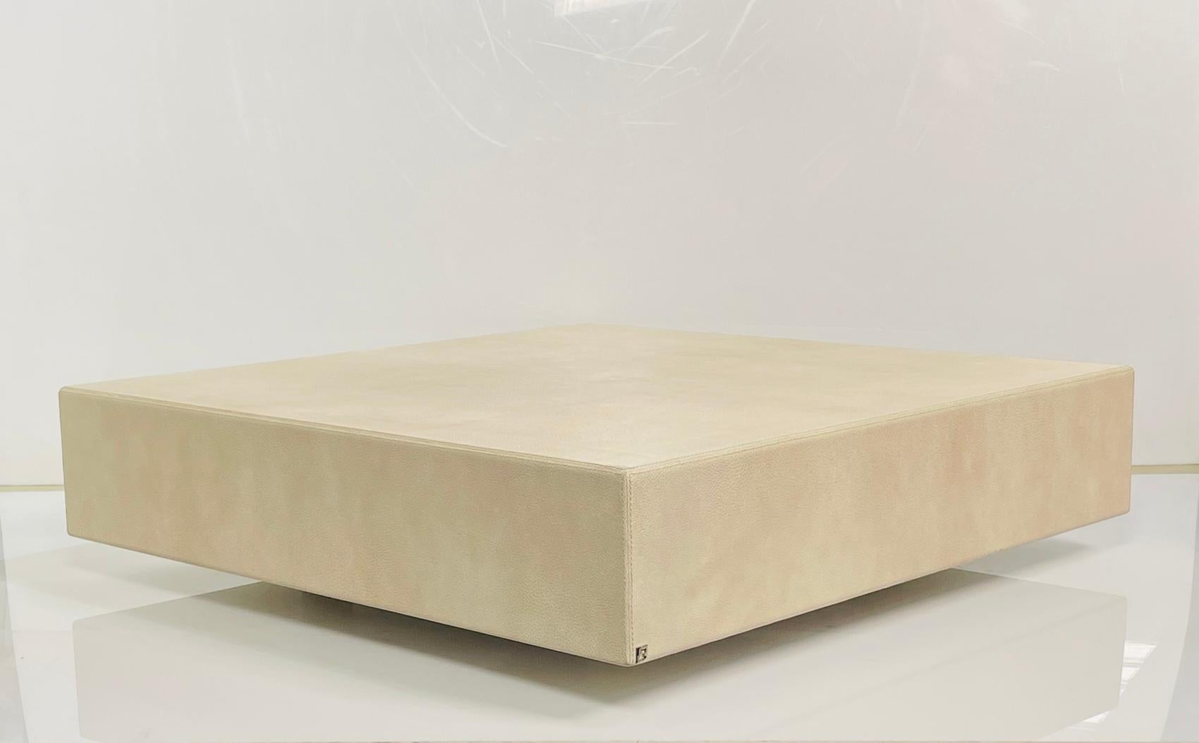 Low Coffee Table Embossed in Leather by Fendi For Sale 1