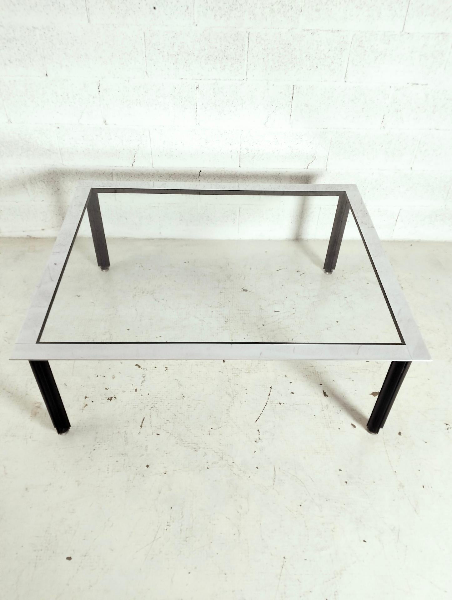 Metal Low coffee table “Fasce cromate T10” by Luigi Caccia Dominioni for Azucena  60s