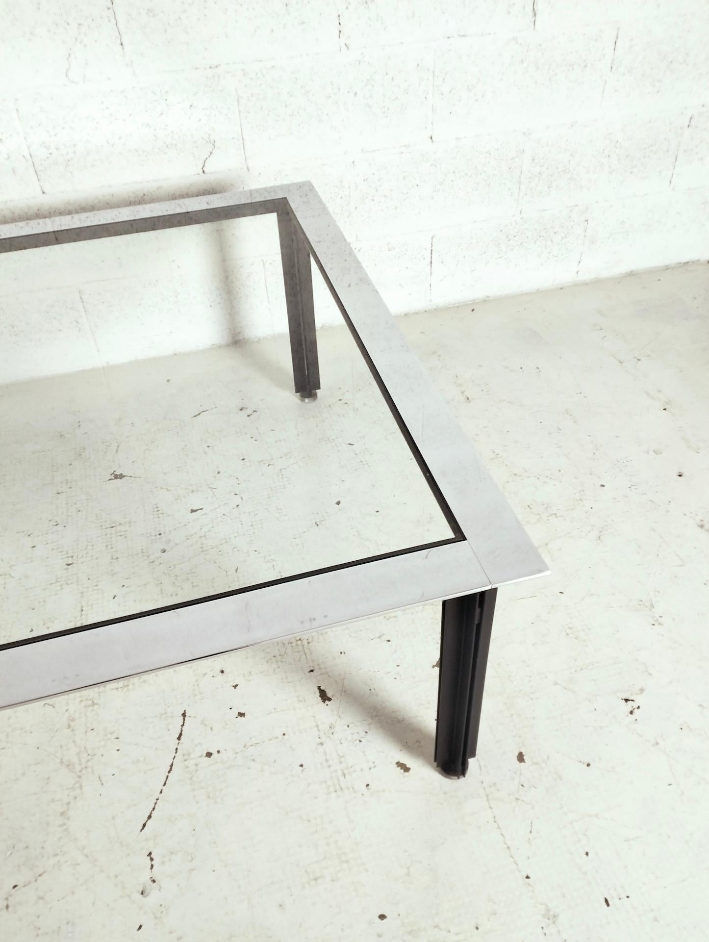 Low coffee table “Fasce cromate T10” by Luigi Caccia Dominioni for Azucena  60s 2