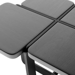 Tavolino basso Gir A2 in acciaio e Wood Solid