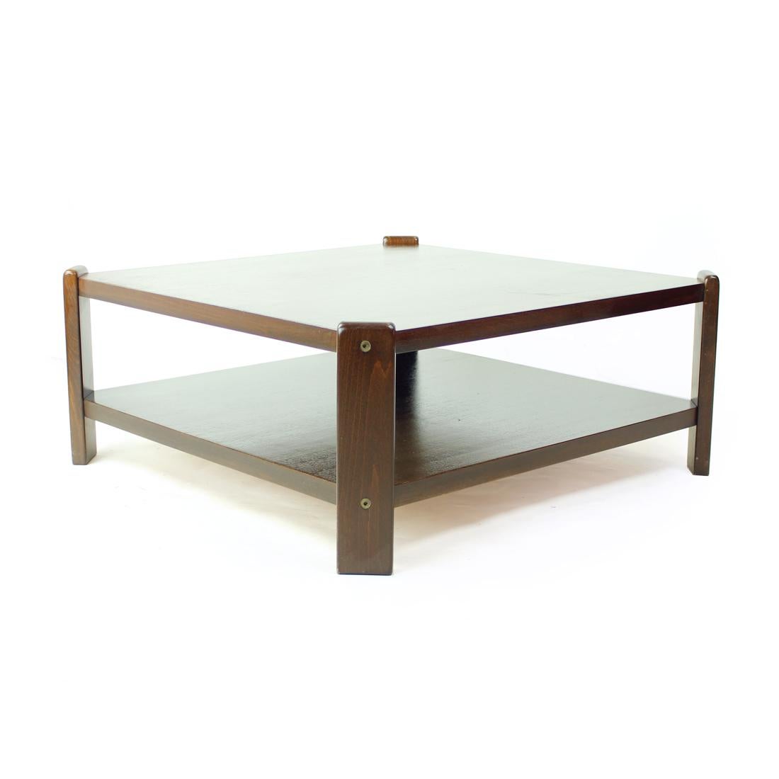 Niedriger Couchtisch aus Buche, Hikor Pisek Tschechoslowakei 1980er Jahre (Ende des 20. Jahrhunderts) im Angebot