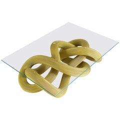 Low Coffee Table in Brass Wire, Flux by Jake Phipps