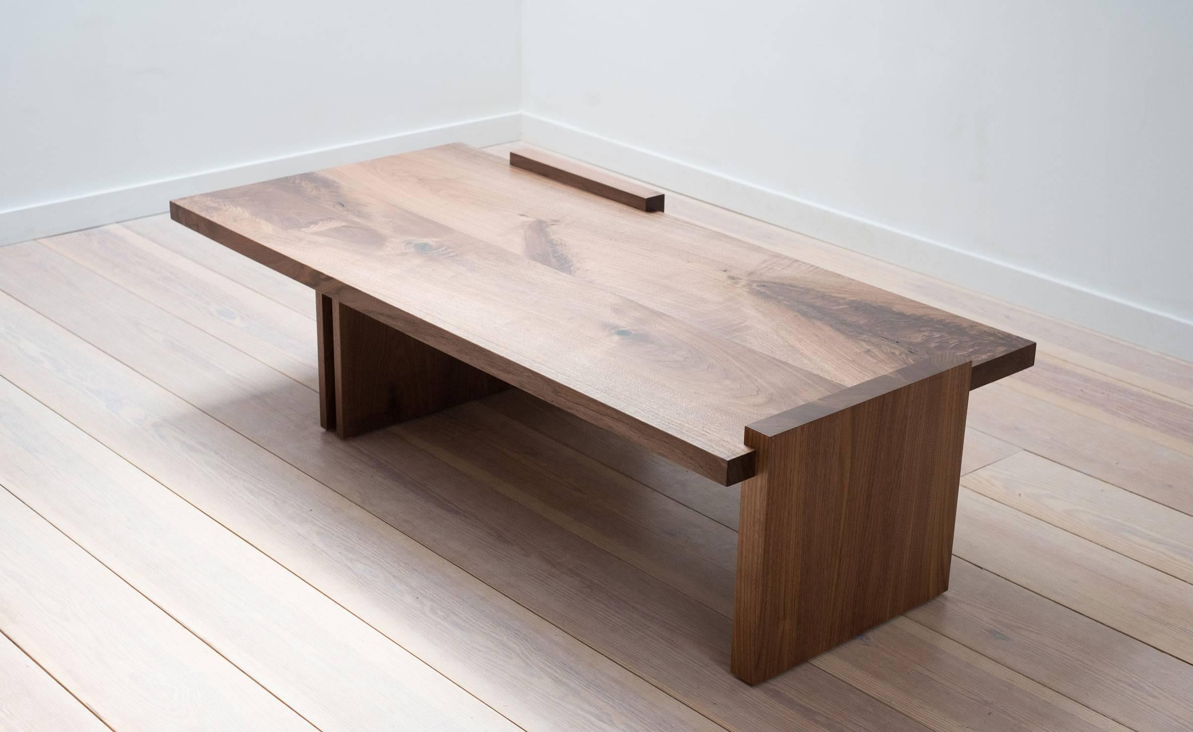 Modern Low Coffee Table in Solid Black Walnut For Sale