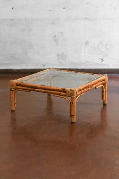 Low coffee table in wicker, branded Vivai del Sud