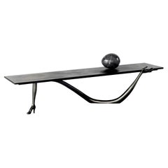 Low coffee table "Leda" by Salvador Dalí black Limited Edition varnished brass