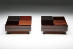 Low Coffee Tables with Removable Trays by Carlo Hauner for Forma, Italy, 1970s