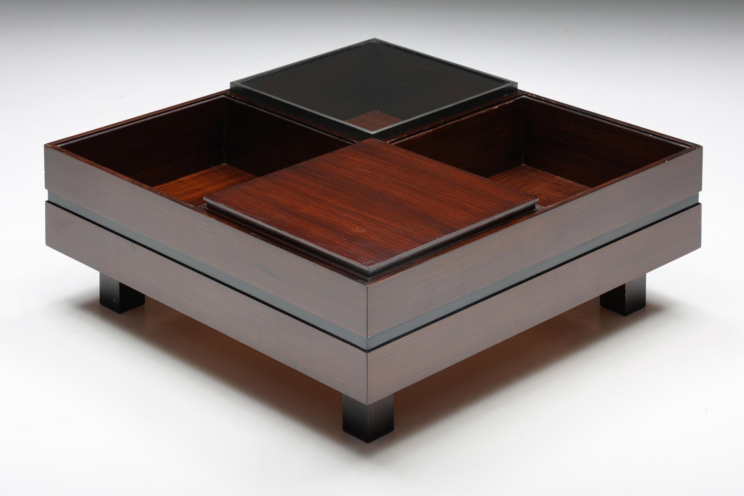 Low Coffee Tables with Removable Trays by Carlo Hauner for Forma, Italy, 1970s 1