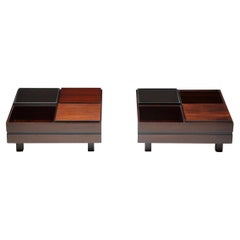 Low Coffee Tables with Removable Trays by Carlo Hauner for Forma, Italy, 1970s