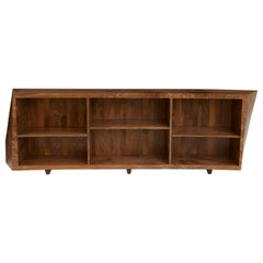 Bespoke Asymmetrical Bookcase of solid English walnut. 