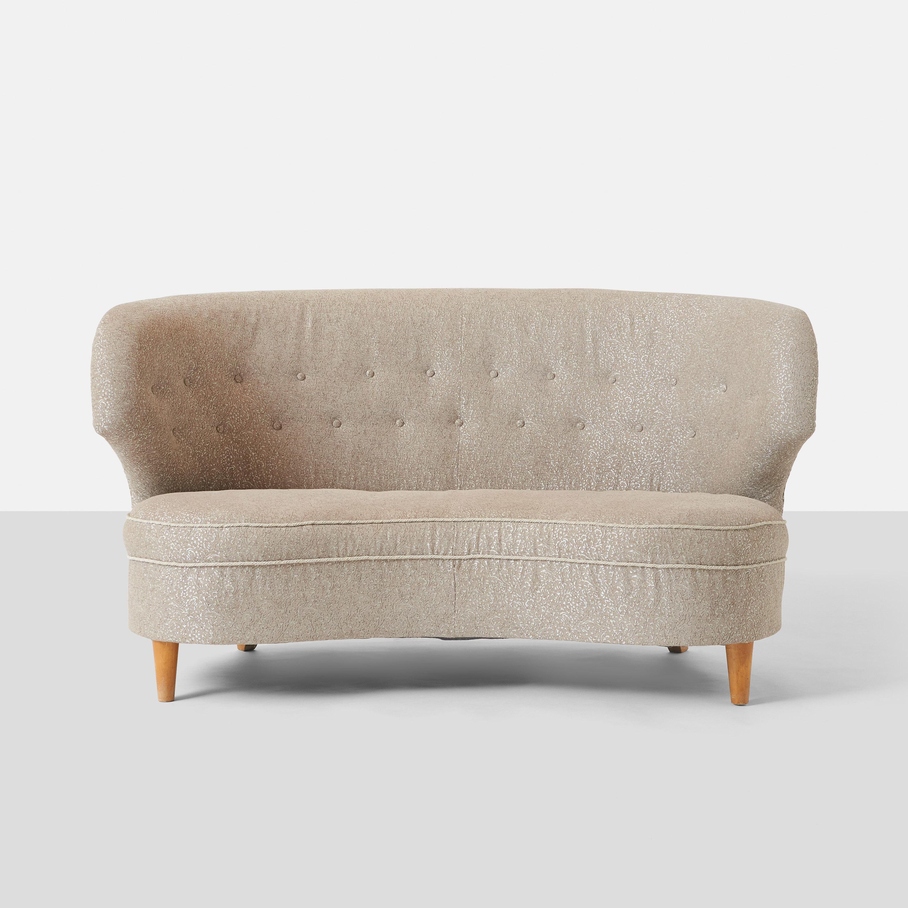 Finnish Low Curved Settee by Carl-Johan Boman For Sale