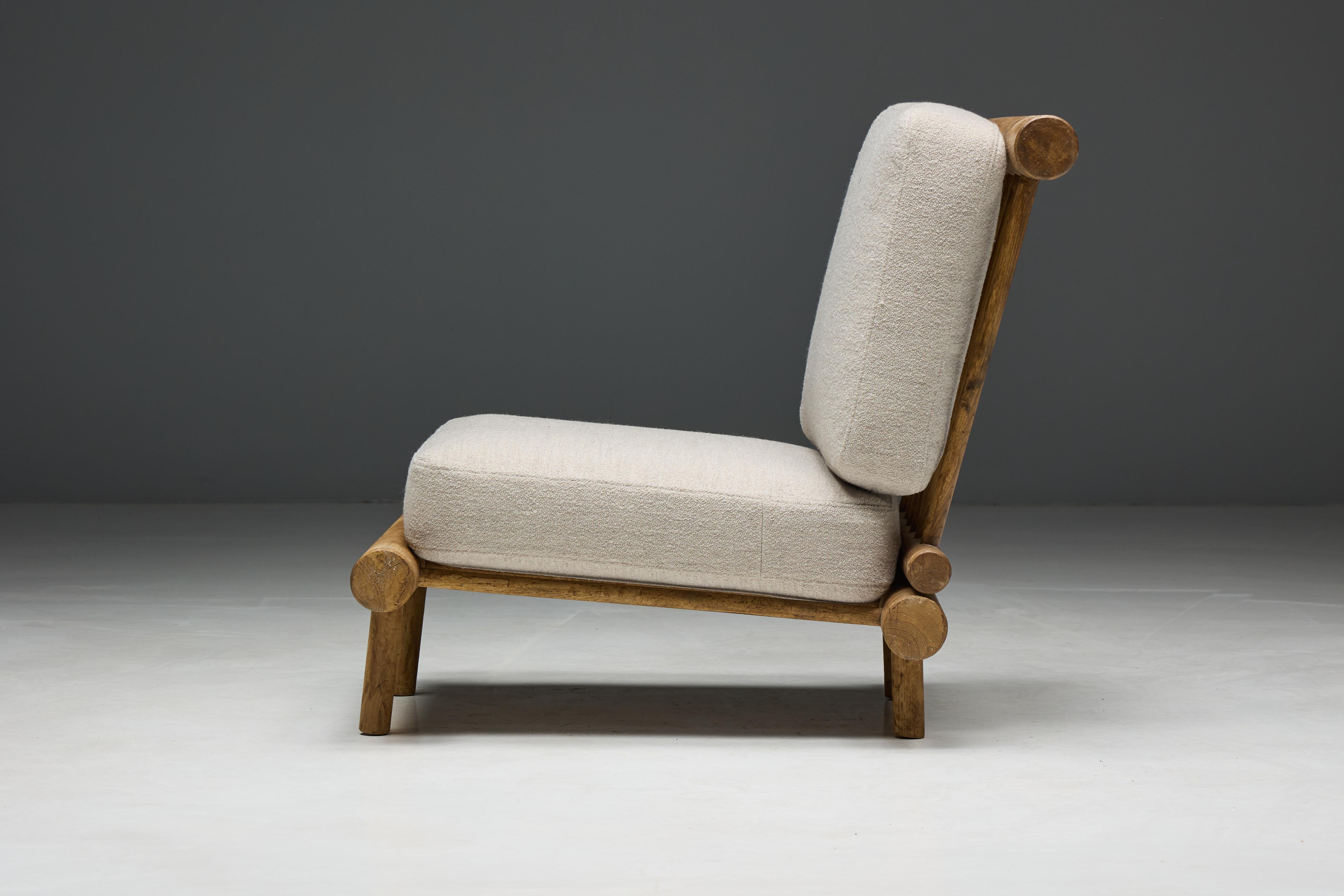 Bouclé Low Easy Chair by Charlotte Perriand for La Cachette, France, 1960s