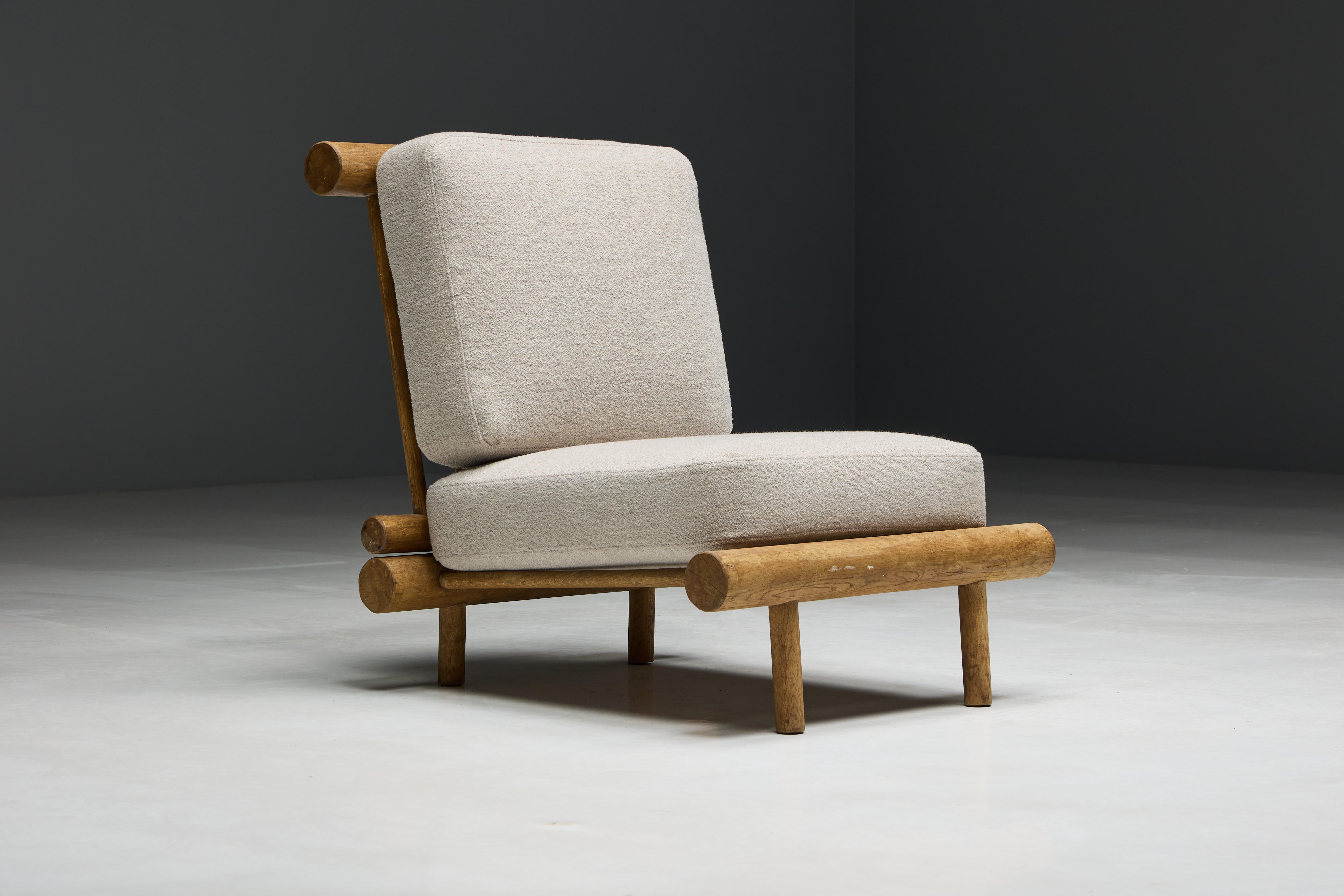 Charlotte Perriand low fireplace chair, a rare gem from the 1960s that originally graced the prestigious 