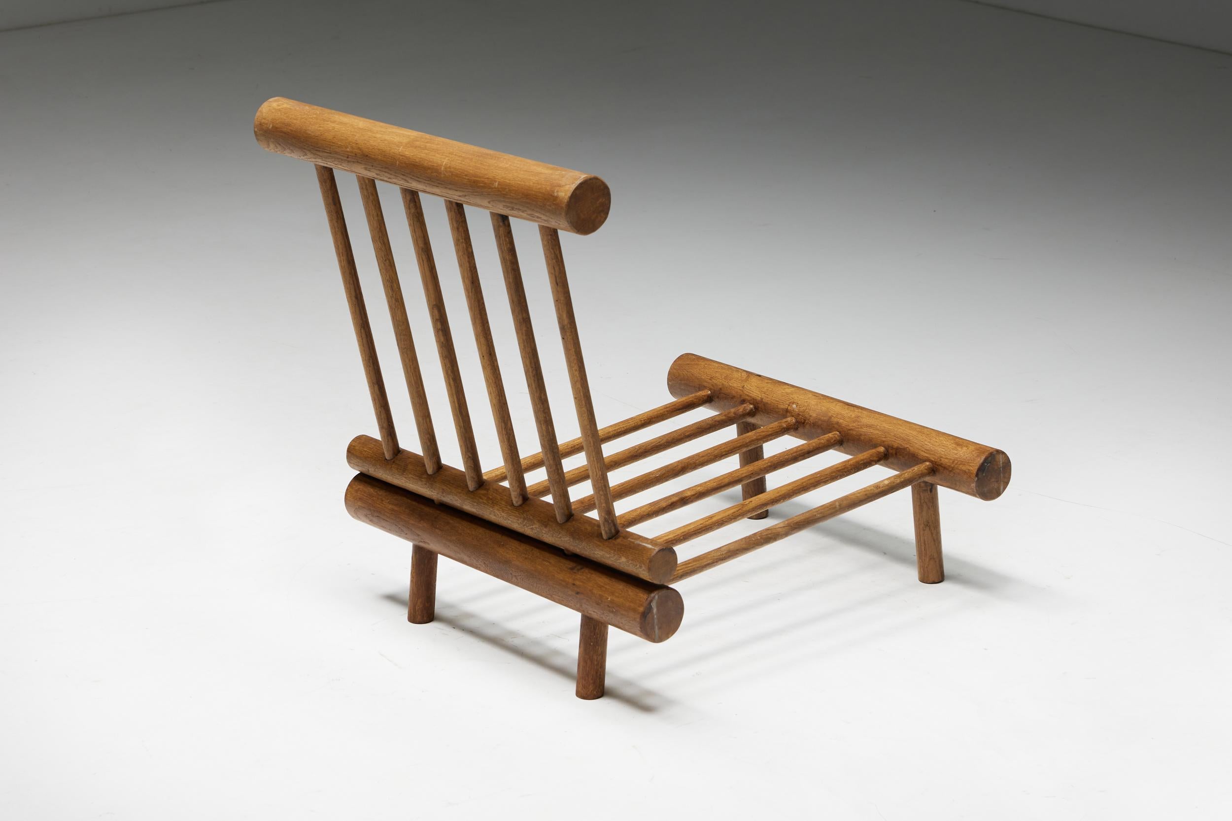 Niedrige Easy Chairs von Charlotte Perriand für La Cachette, Frankreich, 1960er Jahre (Mitte des 20. Jahrhunderts) im Angebot