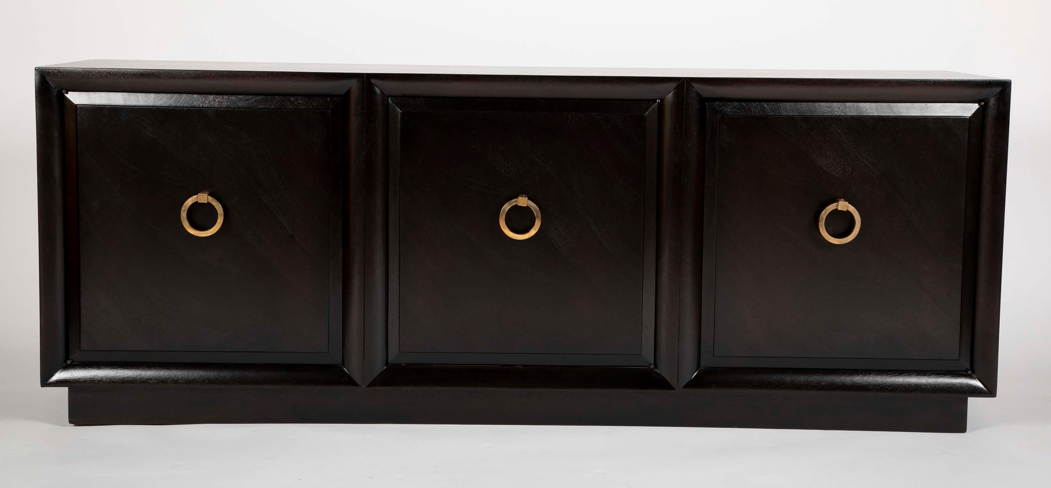 Modern Low Ebonized Sideboard by T.H. Robsjohn-Gibbings for Widdicomb