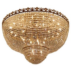 Lustre bas Empire en cristal encastré Chateau Lustre