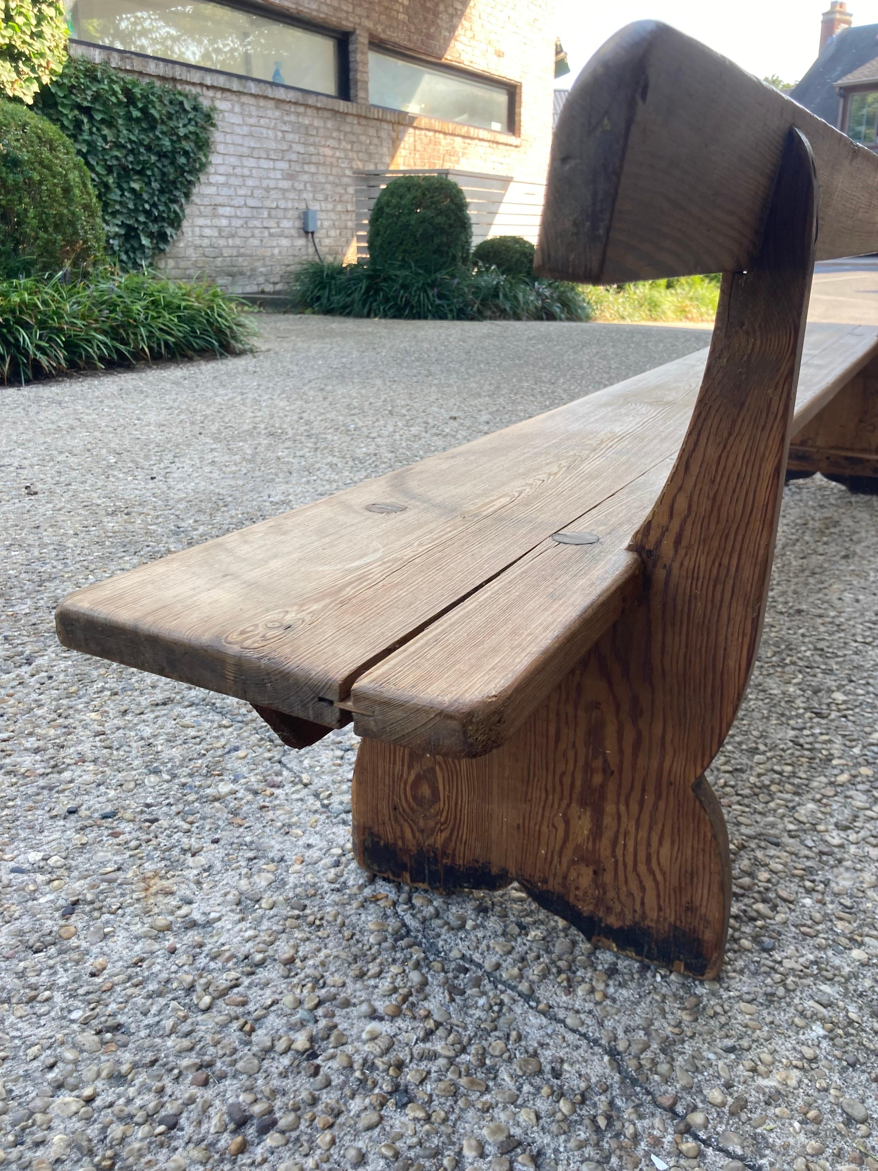 Low French Bench with Back 1