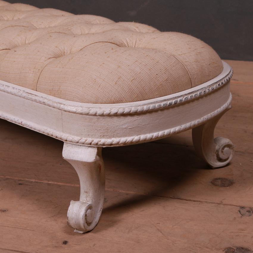 Small 19th century low French footstool, 1880.



Dimensions
49.5 inches (126 cms) wide
13 inches (33 cms) deep
9 inches (23 cms) high.

