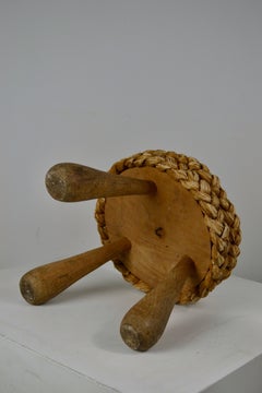 Low French Shepherd’s Stool by Adrien Audoux & Frida Minet, 1950s