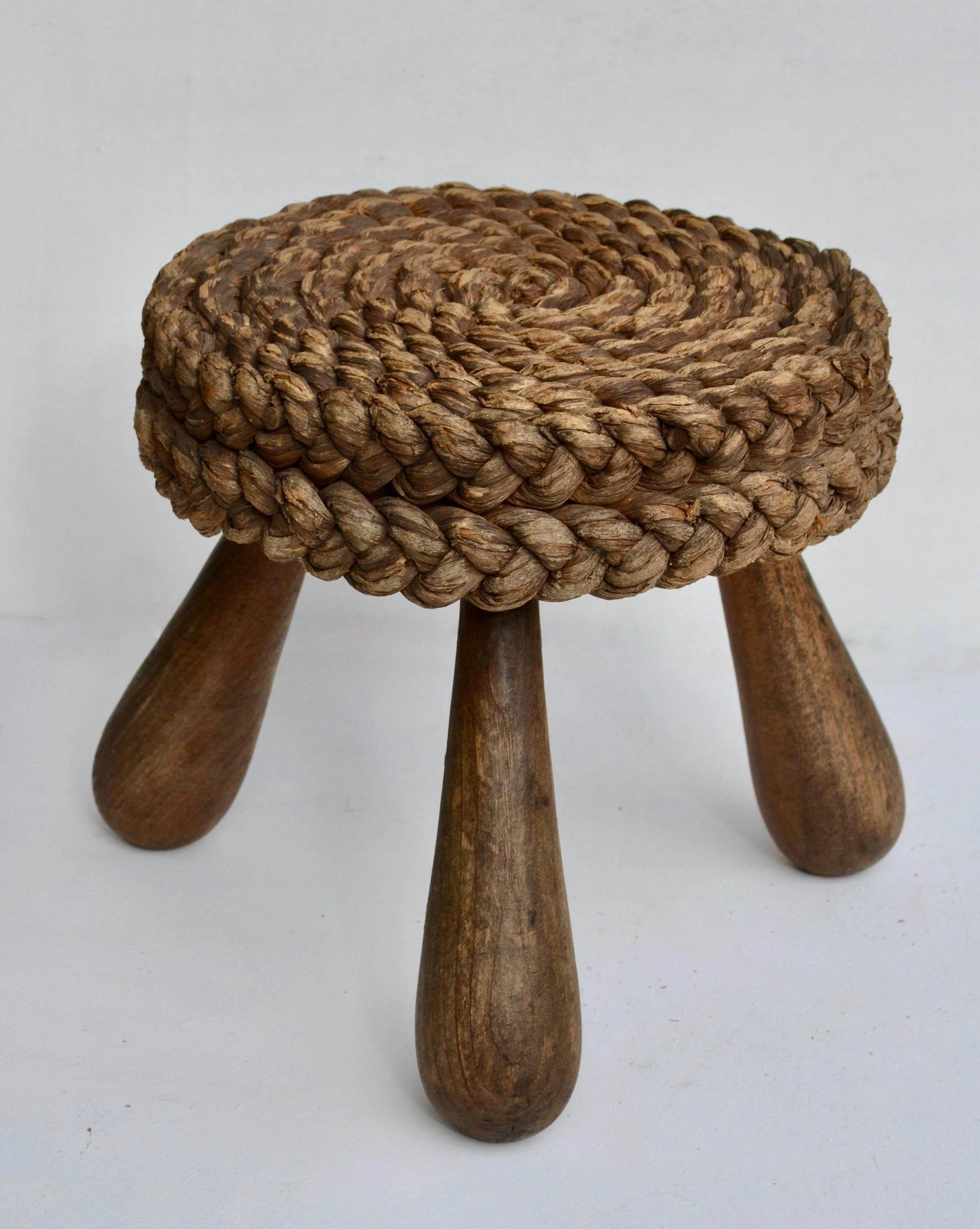 Low French Shepherd’s Stool by Adrien Audoux & Frida Minet, 1950s For Sale 1