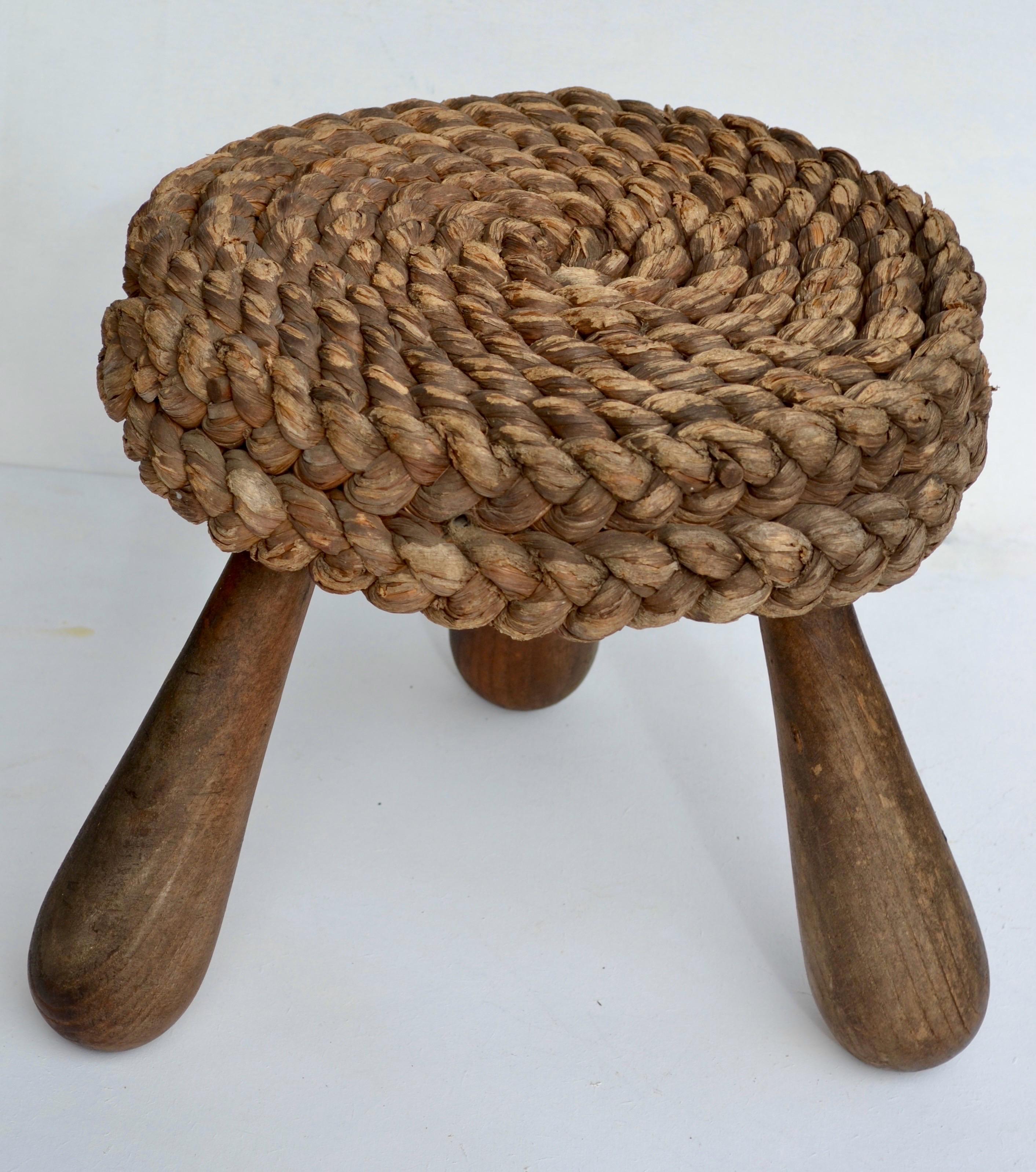 Low French Shepherd’s Stool by Adrien Audoux & Frida Minet, 1950s For Sale 2