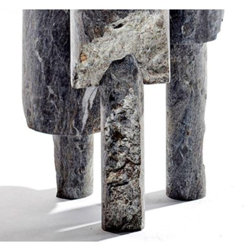 Low Game of Stone Side Table, Black Silver by Josefina Munoz For Sale 3