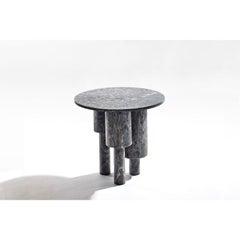 Low Game of Stone Side Table, Black Silver by Josefina Munoz
